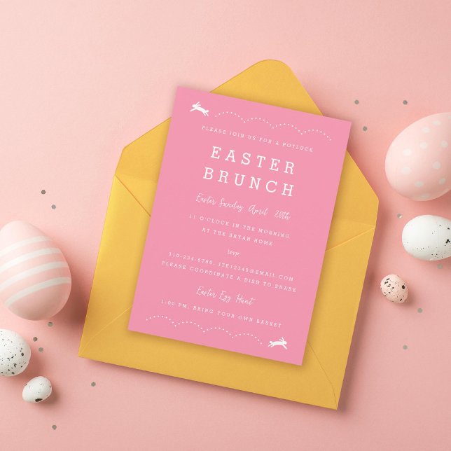 Conejo de Brunch de Pascua | Invitación a la fiest (Subido por el creador)