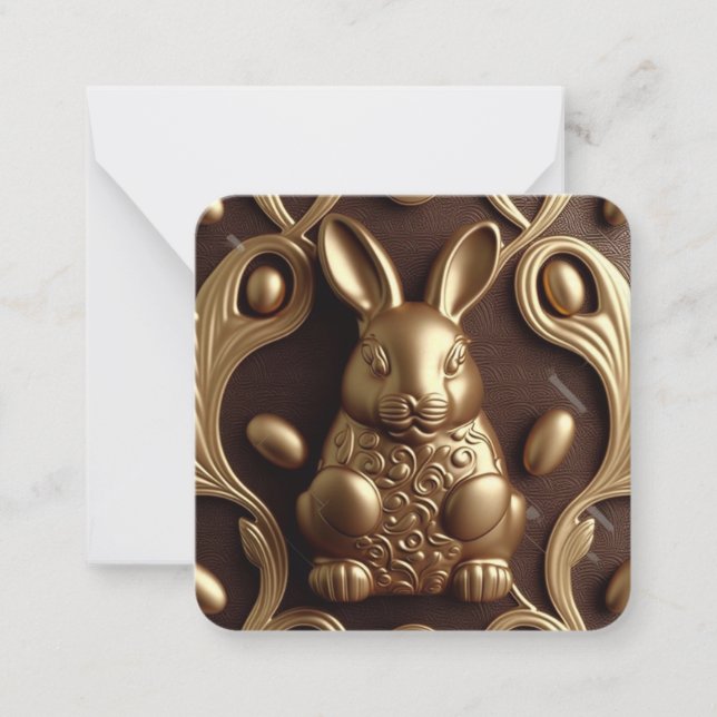 Conejo de chocolate, tarjeta de saludo de Pascua (Anverso)