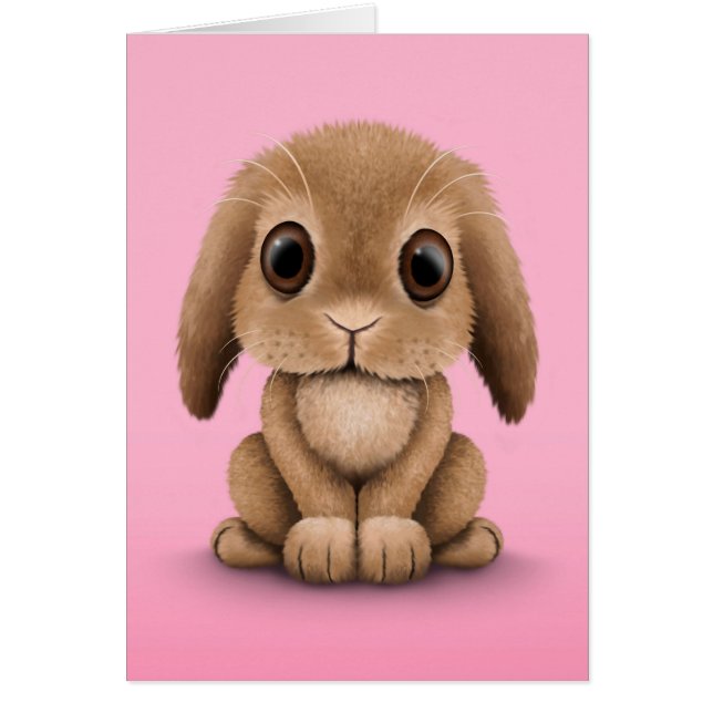 Conejo de conejito lindo del bebé de Brown en rosa (Frente)