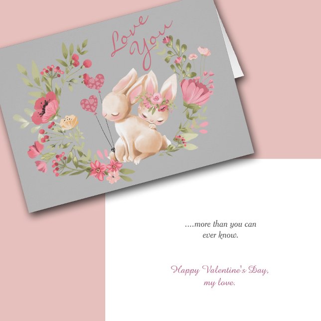 Conejo de Conejo Conejos Rosa Wreath Romántico Val (Subido por el creador)