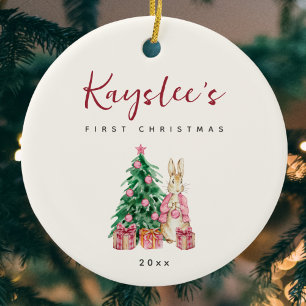 Conejo de conejo de conejo bebé primer ornamento d