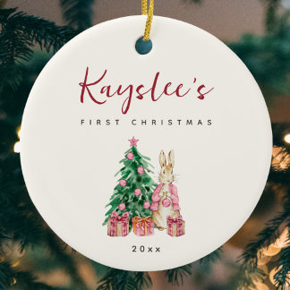 Conejo de conejo de conejo bebé primer ornamento d