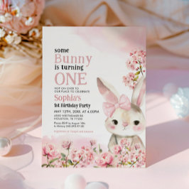 Conejo de conejo de conejo floral Invitación de cu