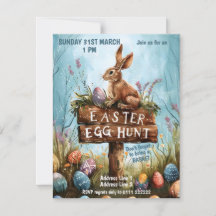 Conejo de conejo de pascua - Invitación a la caza