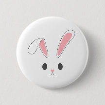 Conejo de conejo simple y lindo de Pascua | Botón 