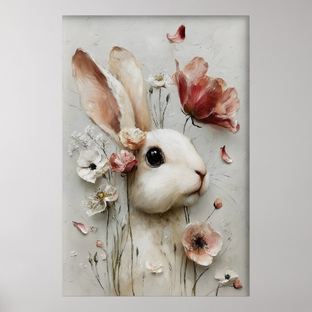 Conejo de Flor de Pascua, Impresión de Conejo de P (Frente)
