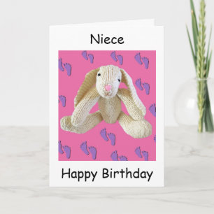 Conejo de la tarjeta de cumpleaños de sobrina.