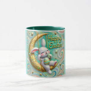 Conejo de LUNA ~ FELIZ PASCUA ~ Taza