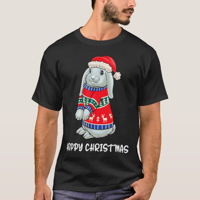Conejo de Navidad Alegre Jersey de Navidad de Cone (Anverso)