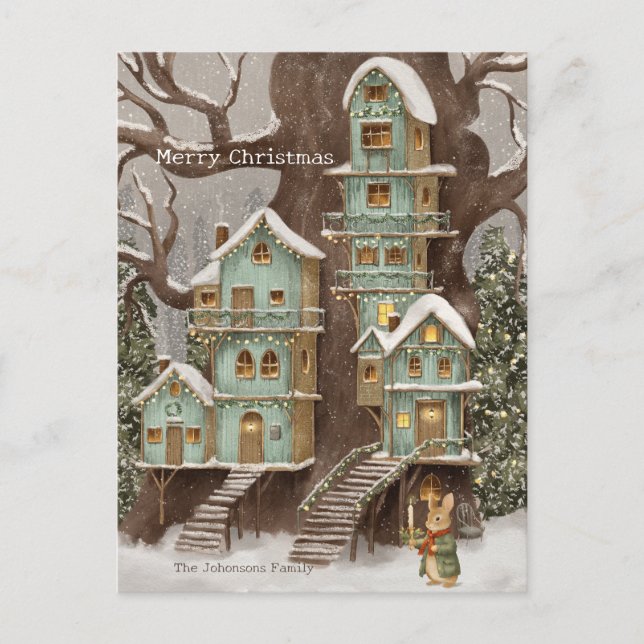 Conejo de Navidad Peter Tarjeta Postal Antigua (Anverso)