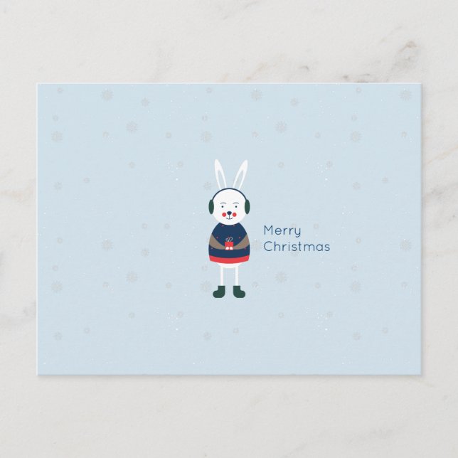 Conejo de Navidad Plano Moderno Color Personalizad (Anverso)