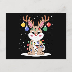 Conejo de Navidad Reno Cuerno Luces Navidad Nieve
