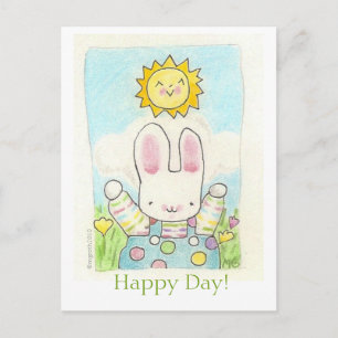 conejo de niños Feliz Día! postal