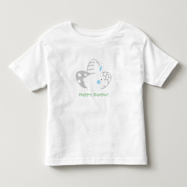 Conejo de Pascua Azul con Camisetas de Huevos de P (Anverso)