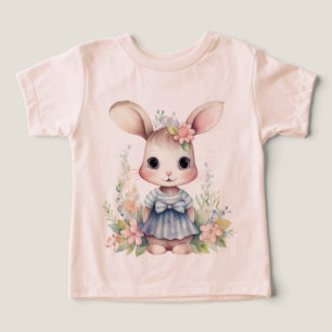 Conejo De Pascua chica Con Vestido Azul