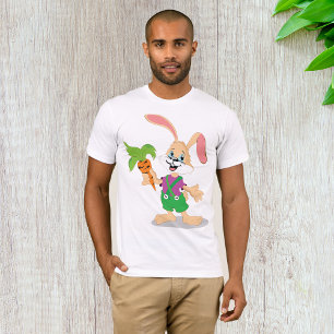 Conejo de Pascua con camiseta de hombres arrogante