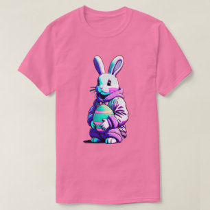 Conejo de Pascua con camiseta de vacaciones estilo