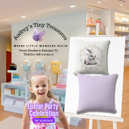 Conejo de Pascua con Cojín decorativo de la cesta