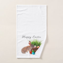 Conejo de Pascua con huevos de fiesta Baño 