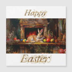 Conejo de Pascua con huevos de Pascua Feliz Pascua