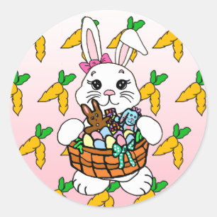 Conejo de Pascua con Pegatinas de cesta