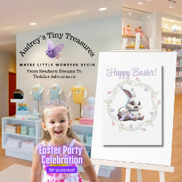 Conejo de Pascua con tarjeta de felicitación de la