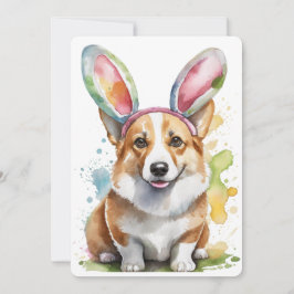 Conejo de Pascua de Corgi en Invitación a Entrenam