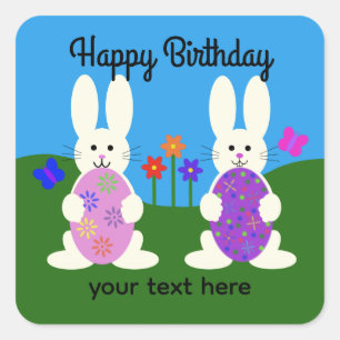 Conejo de Pascua de Cumpleaños #7 Pegatinas