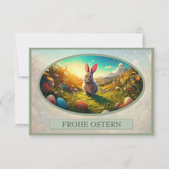 Conejo de Pascua en el encanto de la primavera (Anverso)