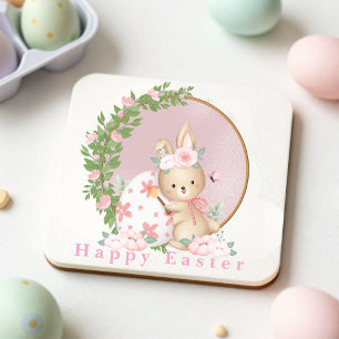 Conejo de Pascua en Posavasos de Papel de Jardín