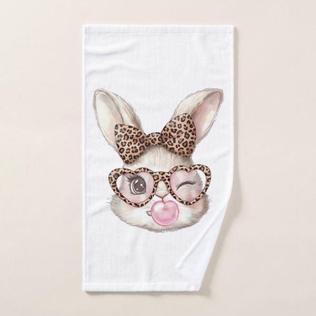 Conejo de Pascua Gafas Lindas Leopardo Conejo East (Toalla de mano)