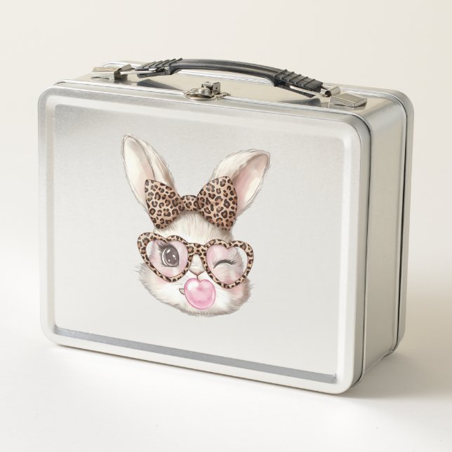 Conejo de Pascua Gafas Lindas Leopardo Conejo East (Anverso)