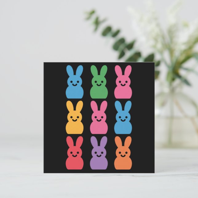 Conejo de Pascua Huevos Cuadros Leopardo (Anverso de pie)
