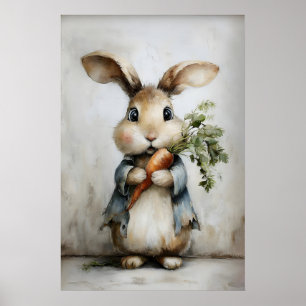 conejo de Pascua impresión de zanahoria, conejo de