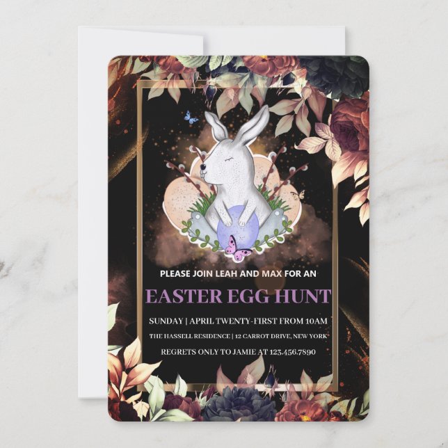 Conejo de Pascua, Invitación a la caza de huevos d (Anverso)