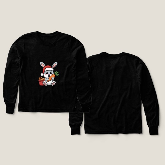 Conejo de Pascua Navidad de zanahoria Divertida Fi (Diseño frontal y trasero)