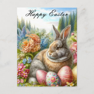 Conejo de Pascua Vintage Tarjeta Postal de Vacacio