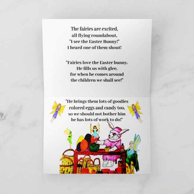 CONEJO DE PASCUA Y HADAS TARJETA (Interior)