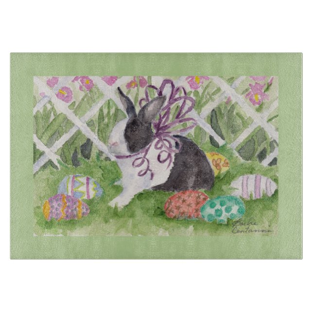 Conejo de Pascua y tabla de cortar de los huevos (Anverso)