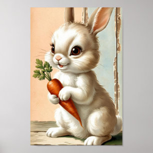 Conejo de Pascua y zanahoria neutrales arte