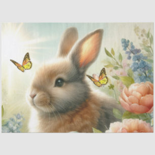 Conejo de Pastel y Mariposa Papel de Seda