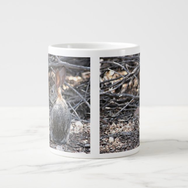 Conejo de rabo blanco del desierto - taza enorme (Frente)