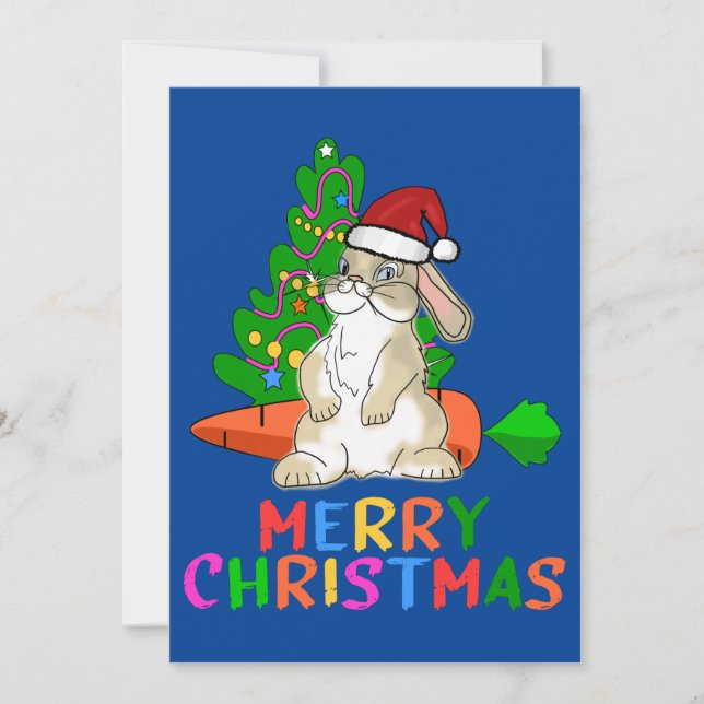 Conejo Divertido Feliz Navidad Elegante (Anverso)