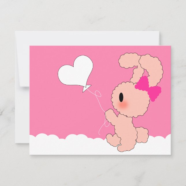 Conejo dulce Cute 4ª invitación para cumpleaños (Anverso)