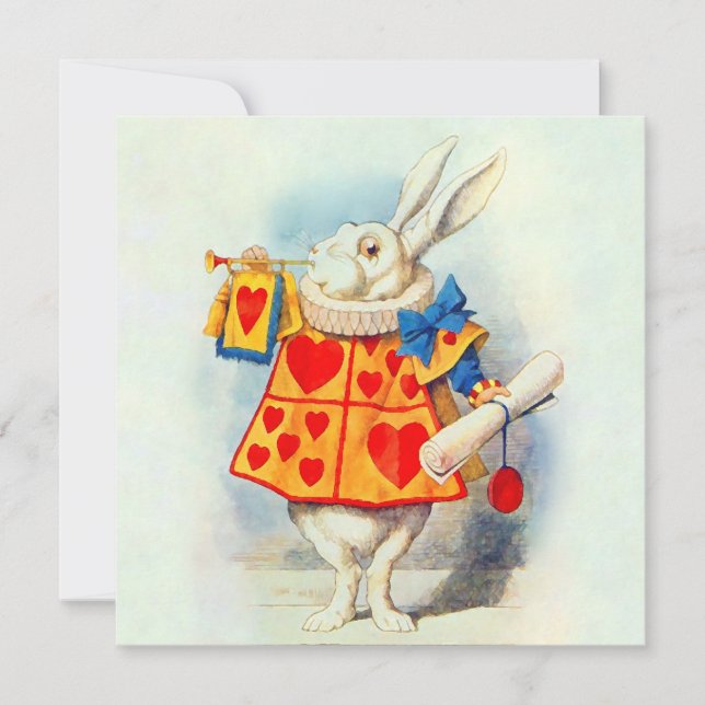 Conejo en Alice Wonderland ~ Invitación (Anverso)