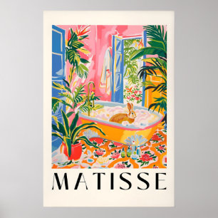 Conejo en bañera impresión artística Matisse pared