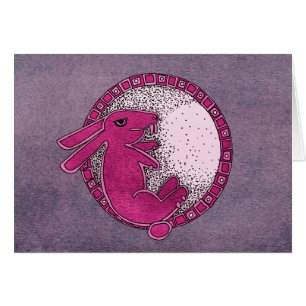 Conejo en la luna (rosa/púrpura)