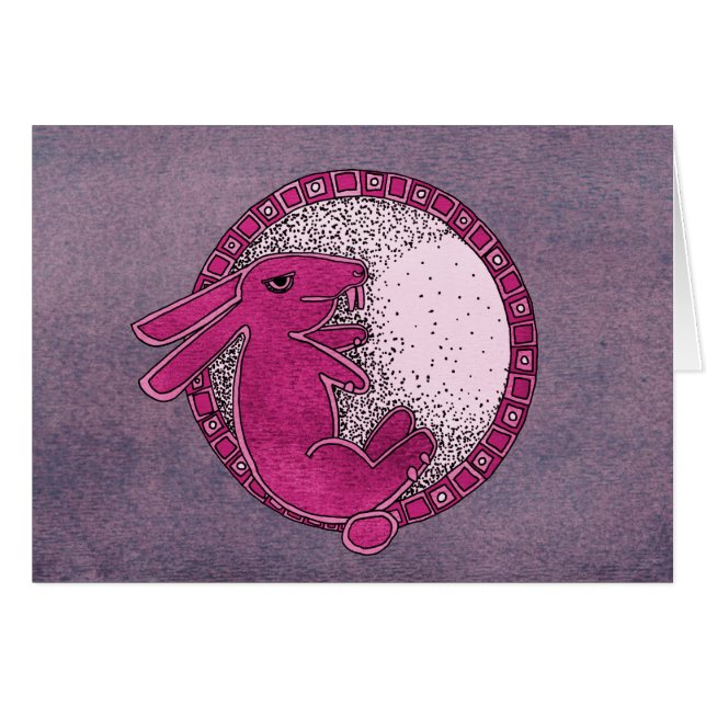 Conejo en la luna (rosa/púrpura) (Anverso (Horizontal))