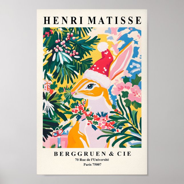 Conejo En Sombrero Santa, Decoración De Navidades  (Frente)