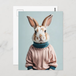 Conejo en suéter, postal